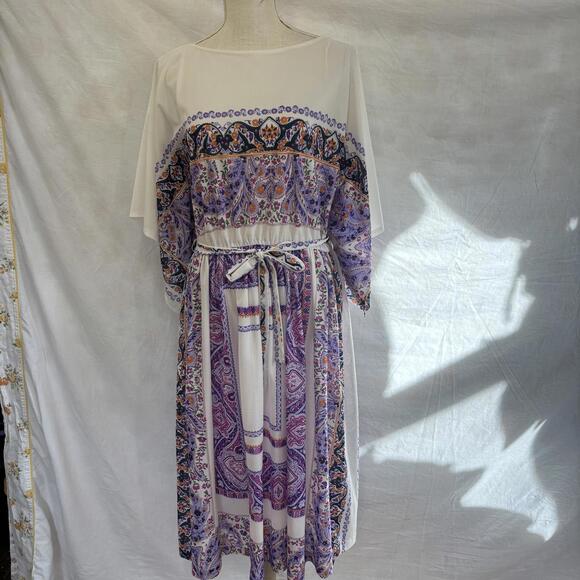 Montgomery ward Dresses & Skirts - Vtg 70s floral paisley flowy sleeve fairy-core hippie dress